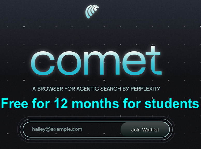 Comet Browser by Perplexity - Free for Students